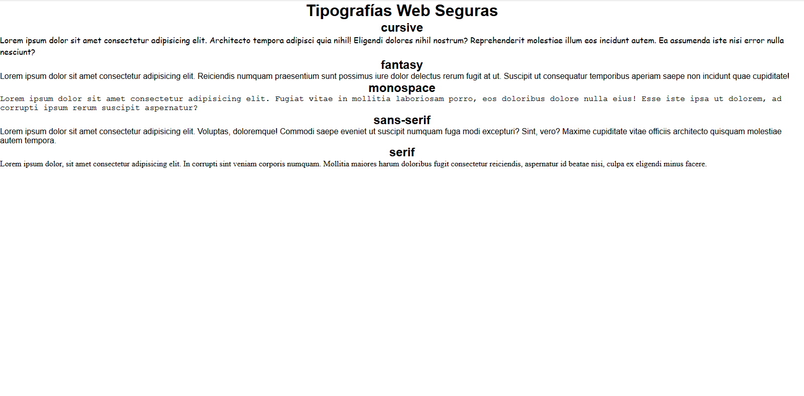 Tipografias Web Seguras